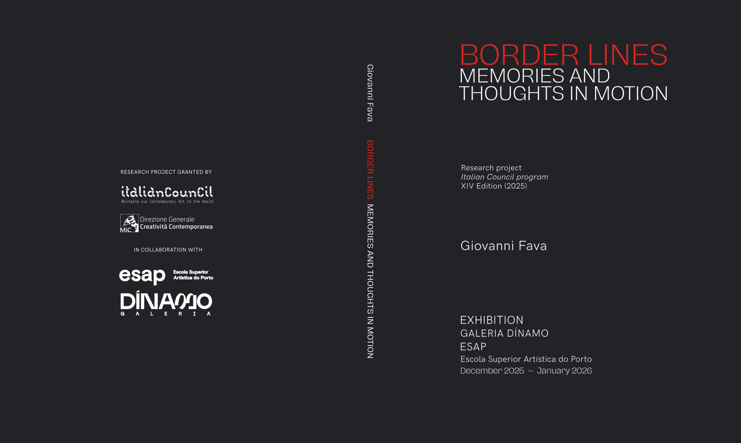 Copertina catalogo Border Lines Giovanni Fava artista Italian Council