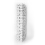 Column 2020, scultura e installazione d'arte contemporanea a tecnica mista di cm 140 x 25,5 x 25,5. L'opera si sviluppa verticalmente a forma di pilastro o colonna a base quadrata, composta da blocchi sovrapposti con una densa texture materica bianca formata da frammenti cartacei compressi e stratificati con tracce di scrittura. Opera realizzata dall'artista Giovanni Fava.