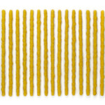Senza titolo giallo 2024, opera d'arte contemporanea a tecnica mista su carta e legno di cm 150 x 125. La composizione è formata da 15 elementi verticali irregolari affiancati, realizzati con strisce di carta arrotolate di colore giallo con una fitta texture di scrittura manuale. Opera realizzata dall'artista Giovanni Fava.